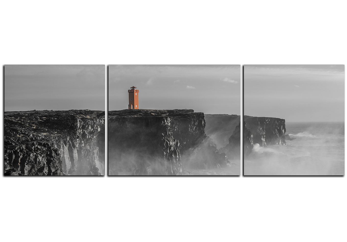 Obraz na plátně - Maják v bouři - panoráma Obraz na plátně - Maják v bouři - panoráma